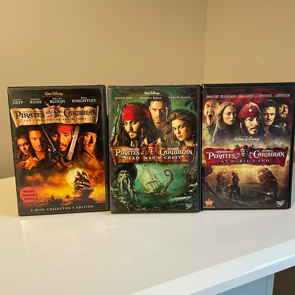Pirates of the Caribbean 1, 2 & 3 dvd